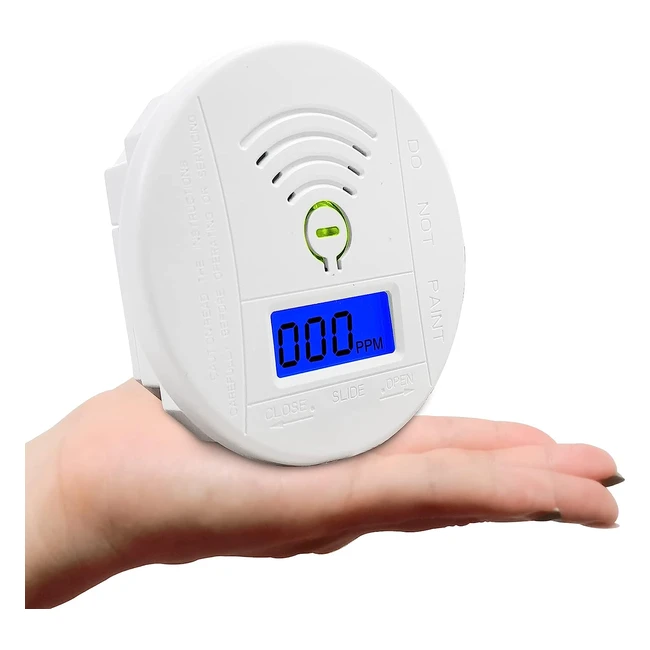 High Accuracy Carbon Monoxide Detector - Battery Operated - Sound Warning - Digital LCD Display