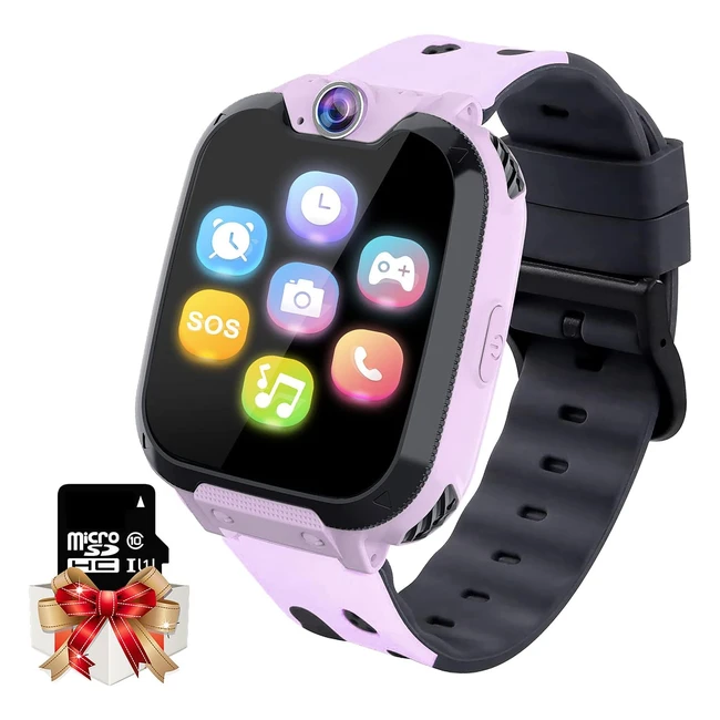Kids Smart Watch with Music Player 16 Games Calculator 2-Way Call SOS Alarm