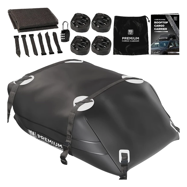 Cofre Techo Coche Boacay 425L | PVC Impermeable | Plegable y Antideslizante