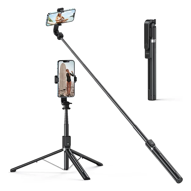 Atumtek Perche Selfie 150cm avec Télécommande Bluetooth - Pour iPhone et Android - Enregistrement Vidéo, Blogging, Streaming en Direct