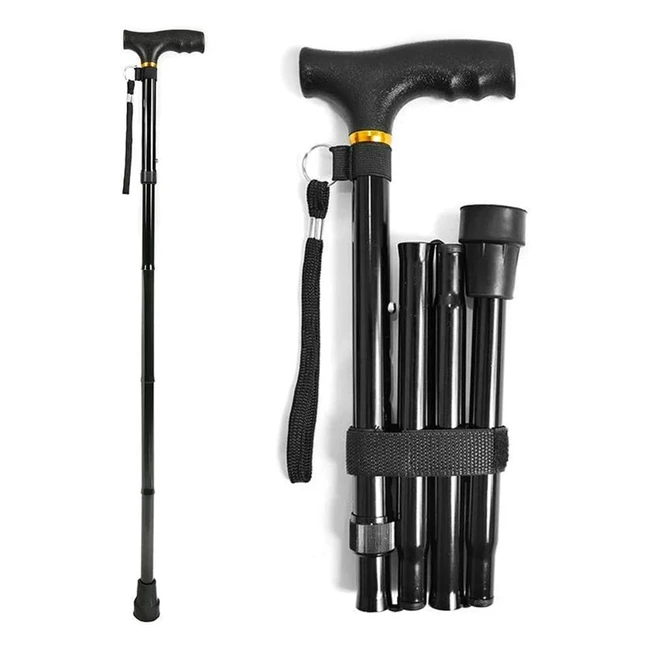 Canne pliante wsobue pour hommes et femmes - Hauteur réglable - Base antidérapante