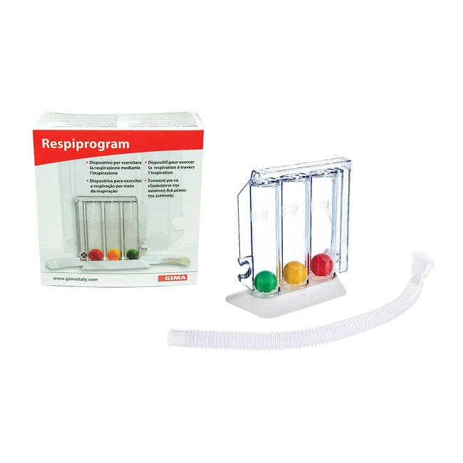 Entrenador Respiratorio Gima Ref 33442 - Ejercicio de Respiracin - 3 Bolas - T