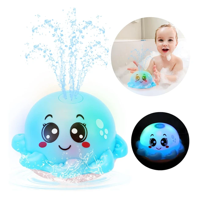 Baby Light Up Bath Tub Toys - Octopus Water Spray Sprinkler Toy for Kids - Toddler 06 Months Bath Toys - Gift for 1 2 3 Years Old Boys Girls
