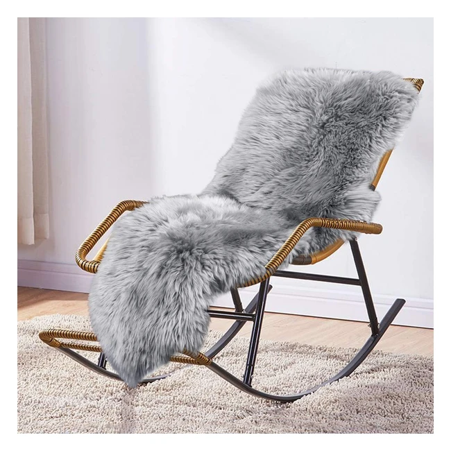 Large Fluffy Grey Rugs 170x55cm - Ultra Soft Plush Chair Cover Cushion
