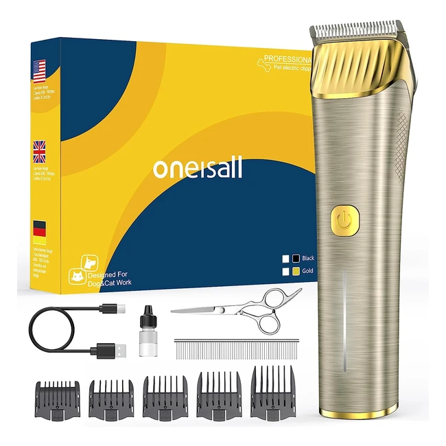 Professional Dog Clippers for Thick Hair - Oneisall Heavy Duty Grooming Kit