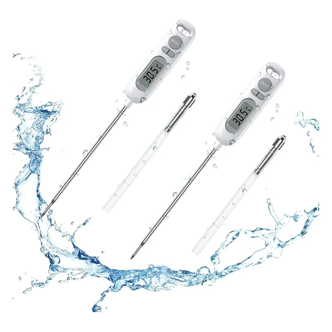 Criacr Meat Thermometer - Waterproof, Instant Read, Long Probe - Cooking, BBQ, Baking