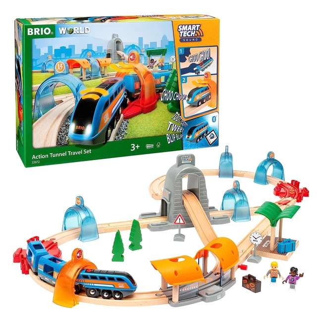 Circuit Voyageur Smart Tech Sound - Coffret Complet 37 Pcs - Train Électrique Intelligent STEM