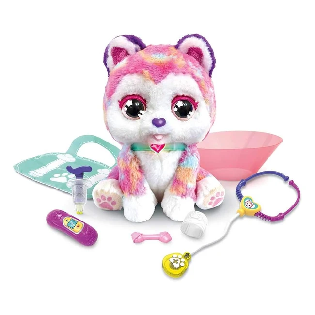VTech Rainbow Mon Chiot Bobo Peluche Interactive - Soigner et Jouer au Vétérinaire