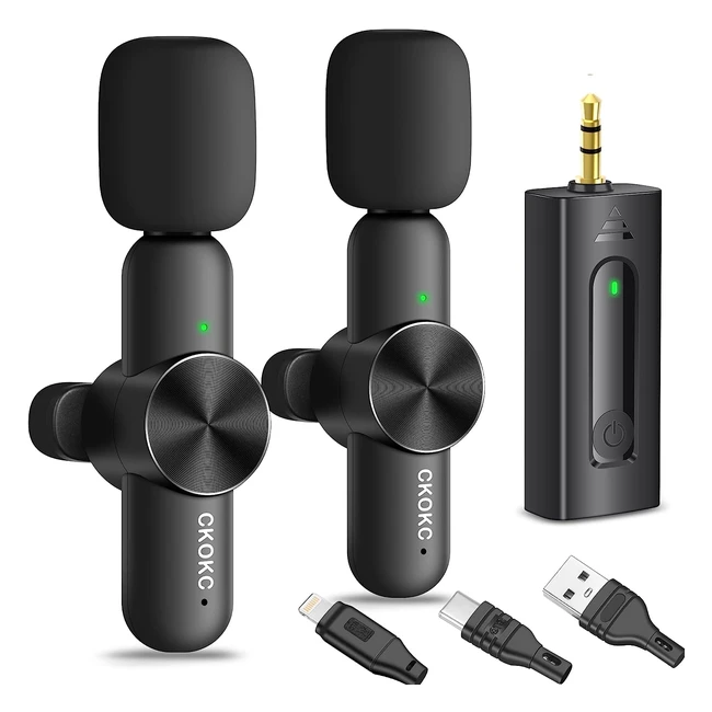 Dual Wireless Lavalier Microphone for iPhone/Android Phones/DSLR Camera/Laptop/Macbook/GoPro/Camcorder - Professional Lapel Mic for Video Recording/Vlogging/YouTube/Podcast/Livestream