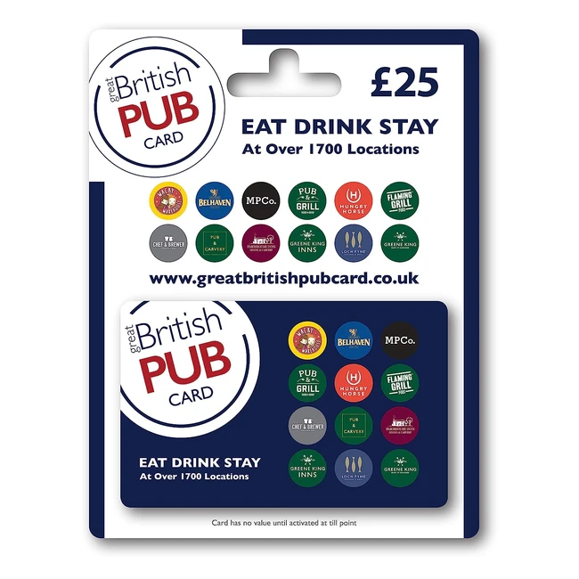 Great British Pub Card - Post | Greene King | Ref: GBPC-001 | Redeemable in 1700+ Locations