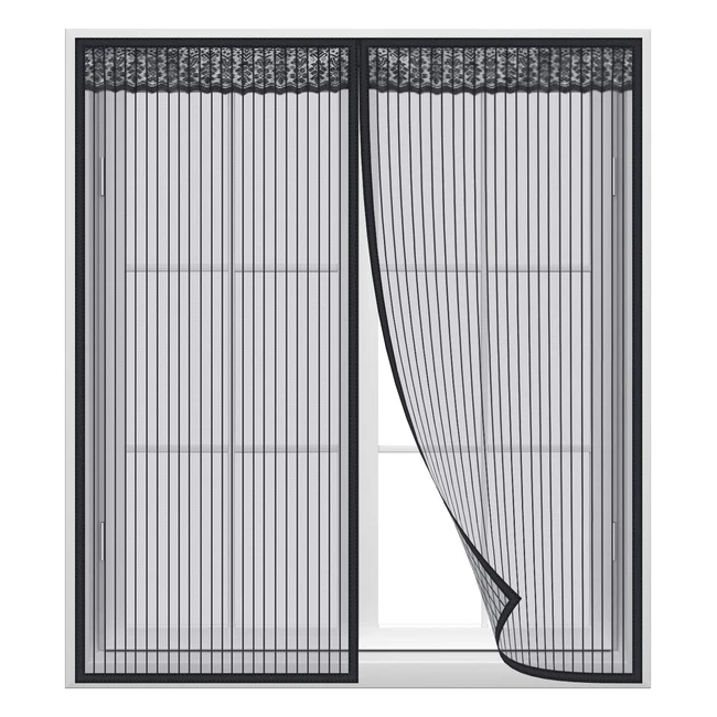 Moustiquaire Magnétique Anpro Noire 100x140cm - Empêche les Moustiques et Autres Bestioles en Été