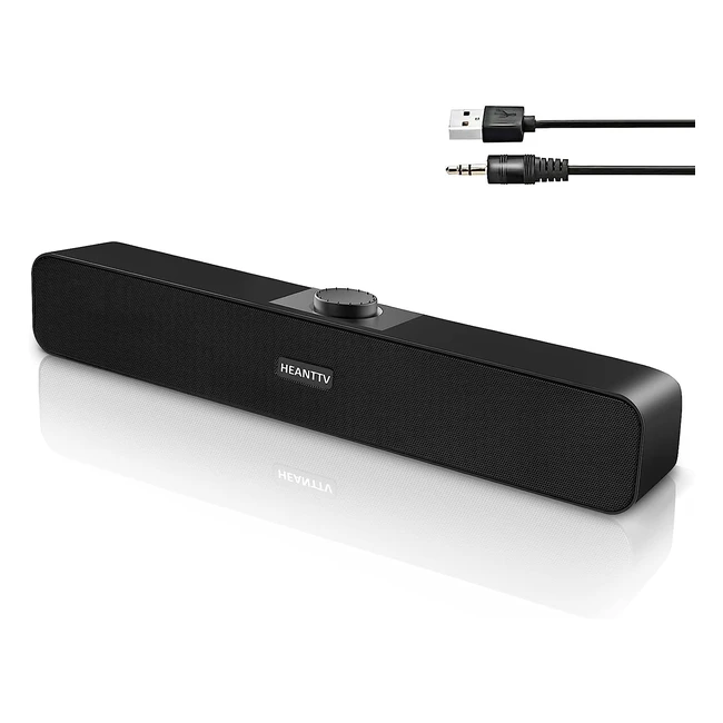 Soundbar PC Altoparlanti USB per Computer 3.5mm Jack 3W - Altoparlanti Portatili Stereo con Controllo del Volume