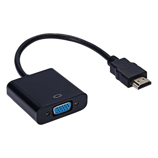 Adaptador HDMI a VGA Convertidor Chapado en Oro Full HD 1080p Tarjeta de Vídeo Externa Adaptador Multimonitor Ordenador de Sobremesa Monitor Proyector Negro