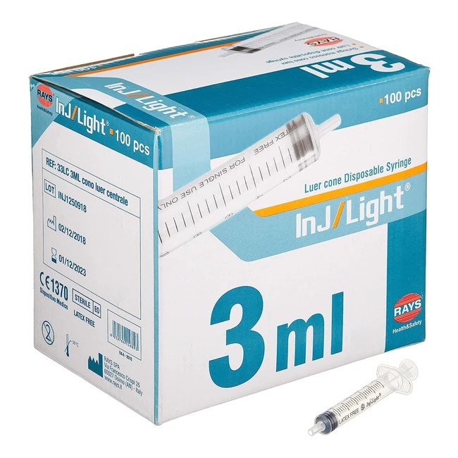 Pack de 100 seringues sans aiguille 3 ml - Nontoxiques et apirognes