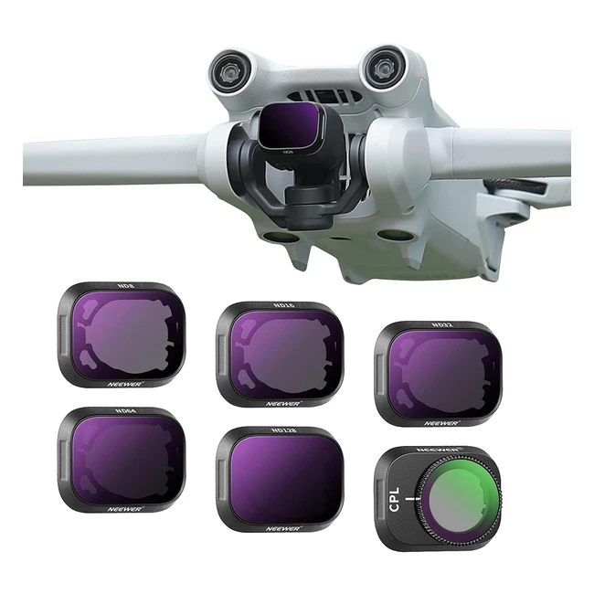 Set Filtri ND Neewer per DJI Mini 3/3 Pro - Leggeri e Multirivestiti - CPL, ND8, ND16, ND32, ND64, ND128