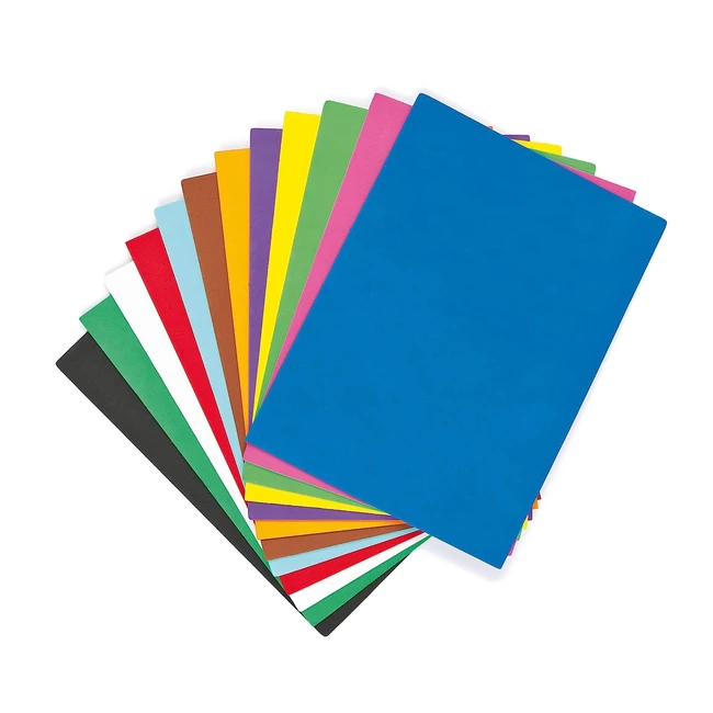 Baker Ross EV4072 Multicoloured Foam Sheets - Pack of 18 Assorted - Arts and Cra