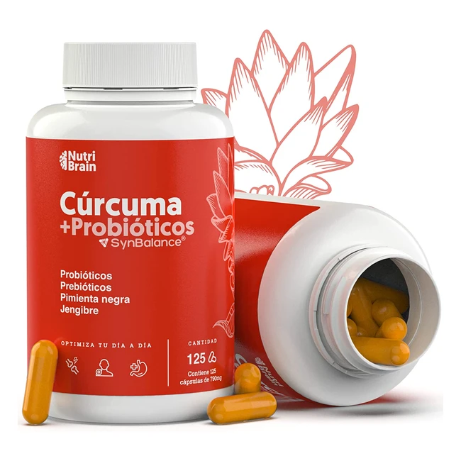 Cúrcuma con Probióticos y Prebióticos - Alta Concentración 10300mg - Antiinflamatorio para Bienestar Articular, Muscular, Óseo y Digestivo - 125 días