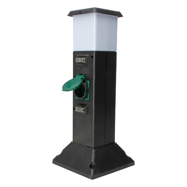 Enchufe para jardín Kopp 145326012 con estaca y luz - Color negro