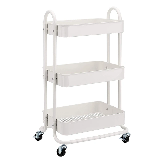Amazon Basics Küchenwagen mit 3 Ebenen - Multifunktionaler Trolley für Werkzeuge und Küchenutensilien