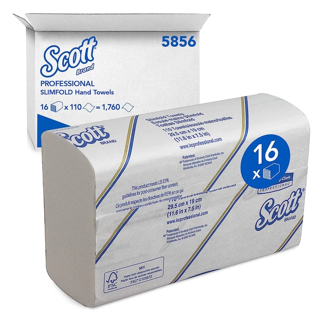 Scott 5856 Asciugamani Slimfold 16 Confezioni da 110 Fogli - Tecnologia Assorbente Airflex