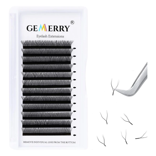 Extensiones de Pestañas YY C Curl 007 10mm - Bandeja Individual 4D Ventiladores Prefabricados de Volumen Ruso