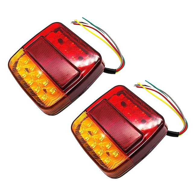 Piloto Trasero Caravana Lemonbest 12V LED 26 Luces Camión Remolque Van - Pack 2x