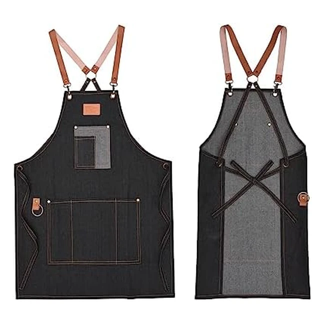 Grembiule Lavoro Uomo in Jeans - Lanthour, Resistente e Multitasche