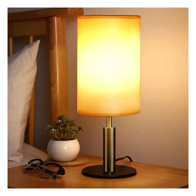 Jiawen Bedside Lamps - Dimmable Table Lamp with Handmade Silk Shade - Modern Nightstand Lamps