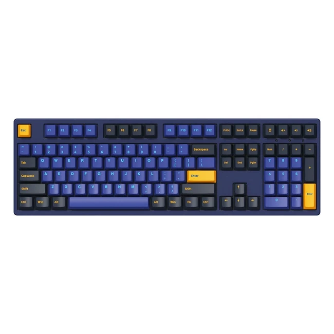 Akko 3108 Horizon Mechanical Gaming Keyboard - PBT Doubleshot Keycaps - Cream Yellow Linear Switches