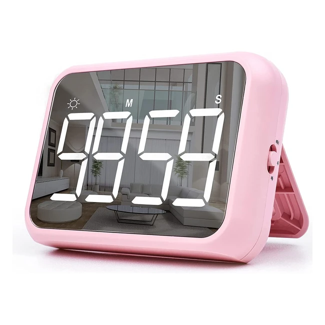 Large Digital Kitchen Timer for Cooking - Magnetic Countdown Timer for Kids - Continuous Light Function - Pink