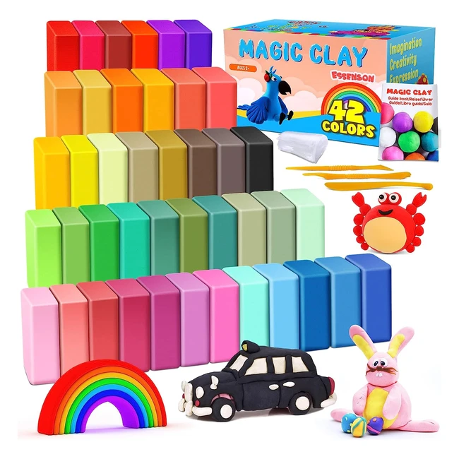 Magic Clay for Kids - 42 Colors Air Dry Clay Kit with Tools - DIY Molding and Modeling - Perfect Gift for Boys and Girls, Ages 3-8
