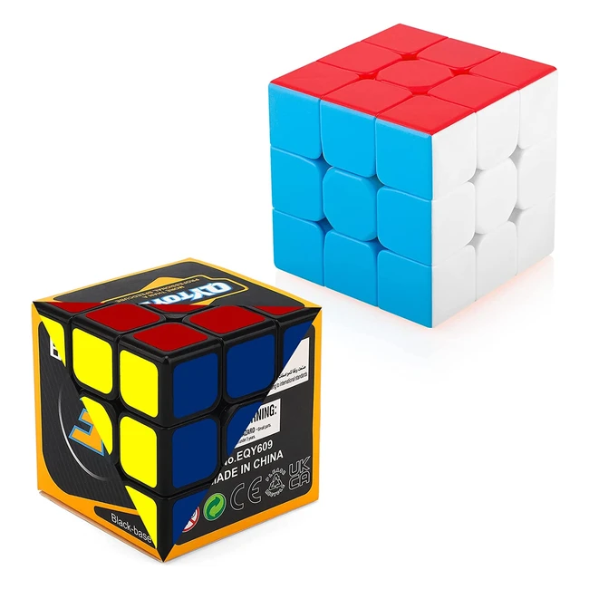 Speed Magic Cube Set - 2 Pack 3x3 Smooth Sticker and Stickerless Brain Teaser