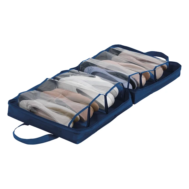 Bolsa de Zapatos Business Premium - Organizador de Zapatos con 6 Compartimentos - Azul Oscuro