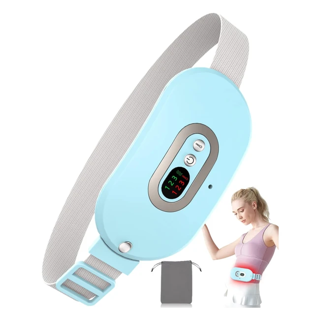 Ceinture chauffante OVIFM - Coussin chauffant menstruel portable - 3 niveaux de température - 3 modes de massage