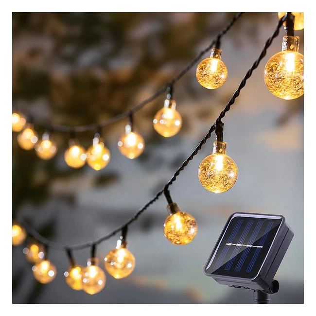 iticdecor Solar String Lights Outdoor 13ft 4m 20LED Waterproof Crystal Globe for Party Hanging Fence Patio