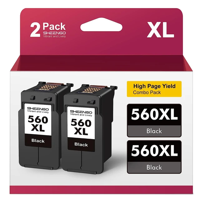 560 XL PG560 XL Druckerpatronen kompatibel mit Canon Druckerpatronen 560 561 XL PG560 CL561 XL für Canon TS5350 TS5351 TS7450 TS5353 TS5352 TS7451 Schwarz 2er Pack