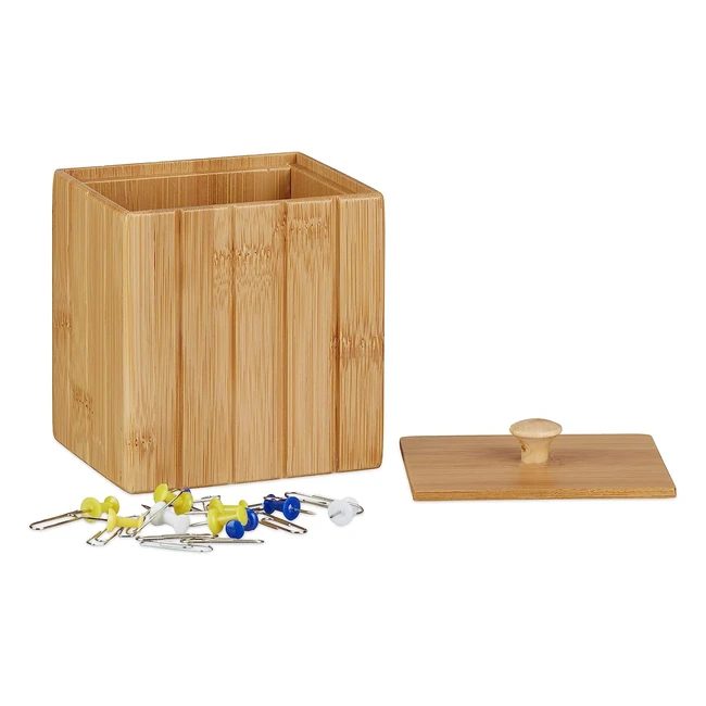 Caja de Almacenamiento de Madera Relaxdays - HBT 10x10x8 cm - Natural