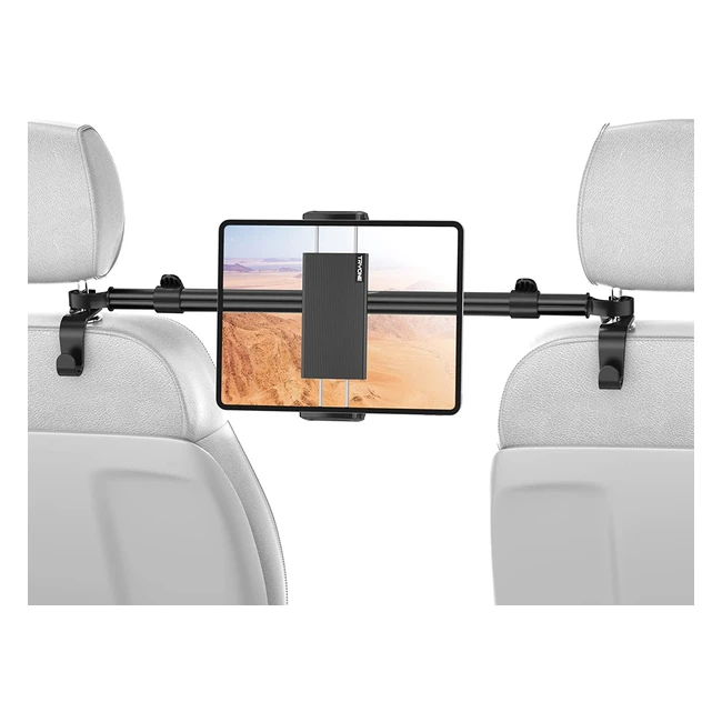 Car Tablet Holder Mount for iPad - Headrest Tablet Stand for Car Back Seat - Compatible with iPad Pro, Air, Mini, Galaxy Tab, Kindle Fire HD, Switch OLED - 47129 Devices