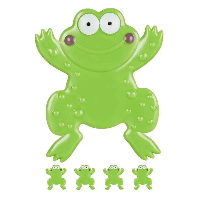 Pegatinas Antideslizantes Bañera - Set de 5 Ranas - Ventosas - PVC Verde