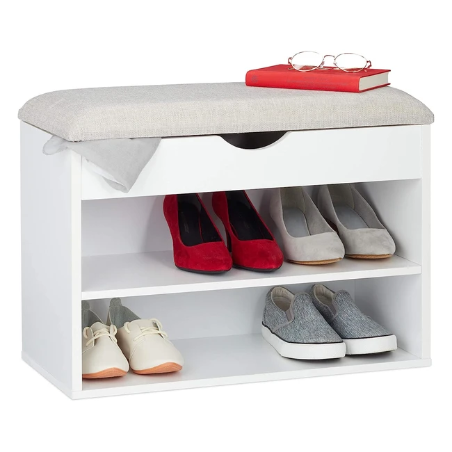 Banco Zapatero Acolchado - Relaxdays - Ref. 123456 - Organizador de Zapatos