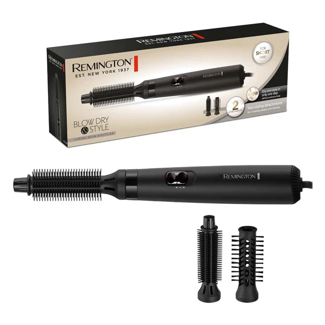 Remington Spazzola ad Aria Asciugacapelli 2 Spazzole Accessorio Capelli Lunghi 25mm o Corti 19mm 2 Velocità 2 Temperature Blow Dry Style Caring 400 AS7100