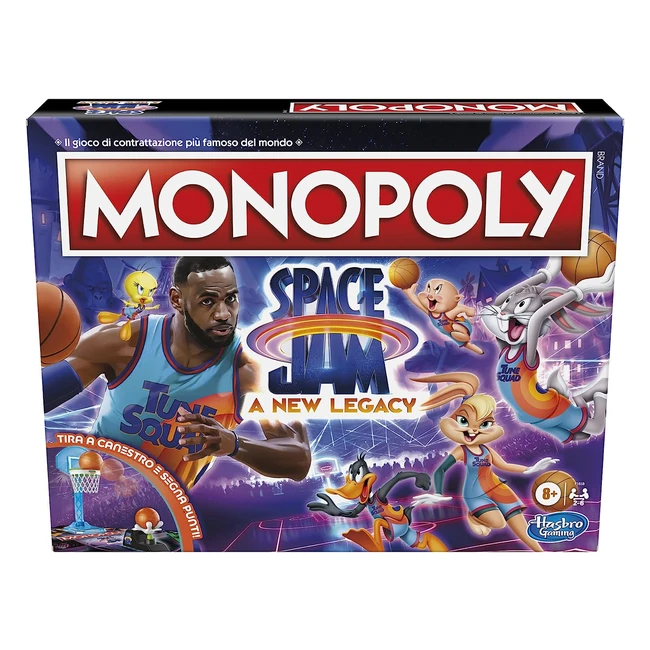 Monopoly Space Jam A New Legacy Edition Board Game - LeBron James, Ages 8+, Action-Packed