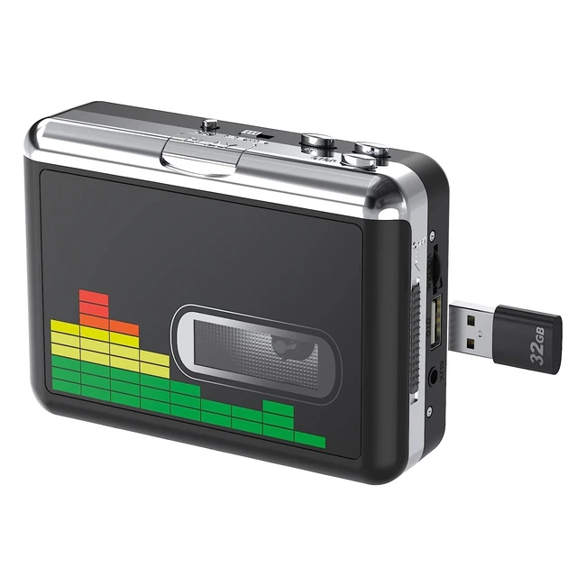 Portable USB Cassette Player Tape to MP3 Converter - Walkman Audio Music Player 