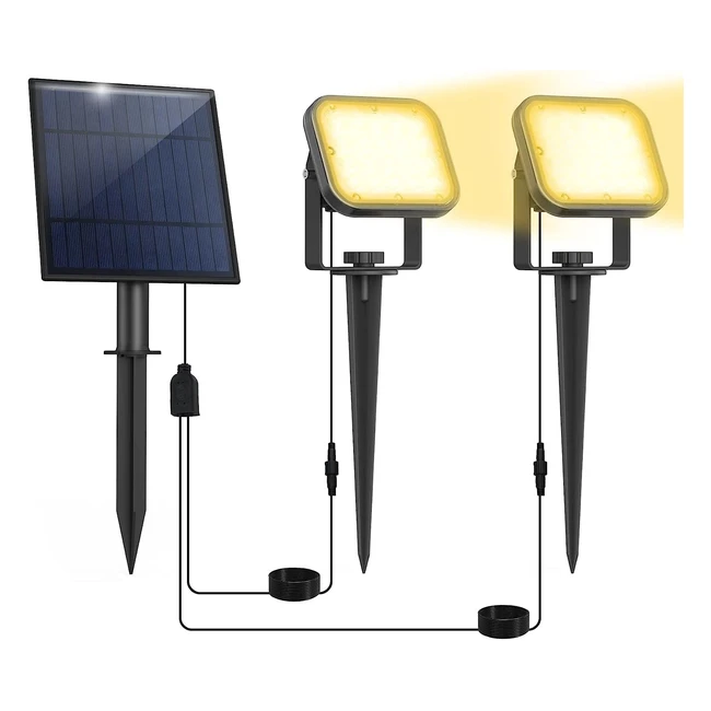 Lampe solaire LED extérieur Natpow, IP65 étanche, éclairage jardin 3000K, 2 en 1