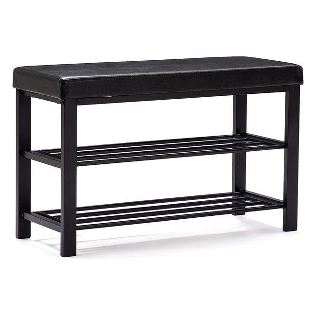 HNNHome Canopus Shoe Bench 3-Tier Rack with Padded Cushion Seat - Industrial Acc