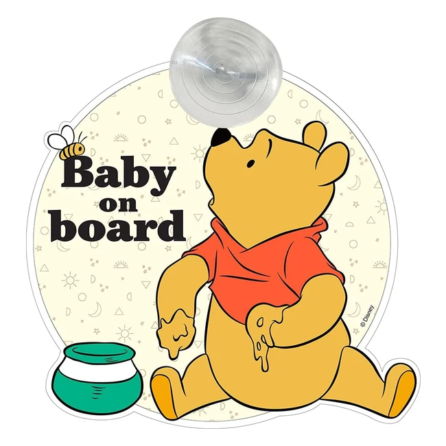 Panneau de voiture Disney pour bébé Winnie l'Ourson - Fixation ventouse - 500g