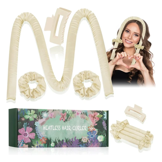 Heatless Curlers Headband | High Resilience Sponge | DIY Long Hair Styling Tools | No Heat Silk Curling Ribbon | Reference: XXXX | Sleep-Friendly