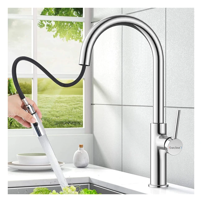 Robinet Cuisine Extractible 360 avec 2 Modes de Pulvérisation - Bedee