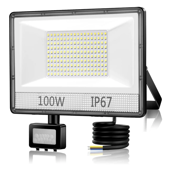 Projecteur LED Extérieur avec Détecteur de Mouvement 100W IP67 - Super Lumineux et Économie d'Énergie