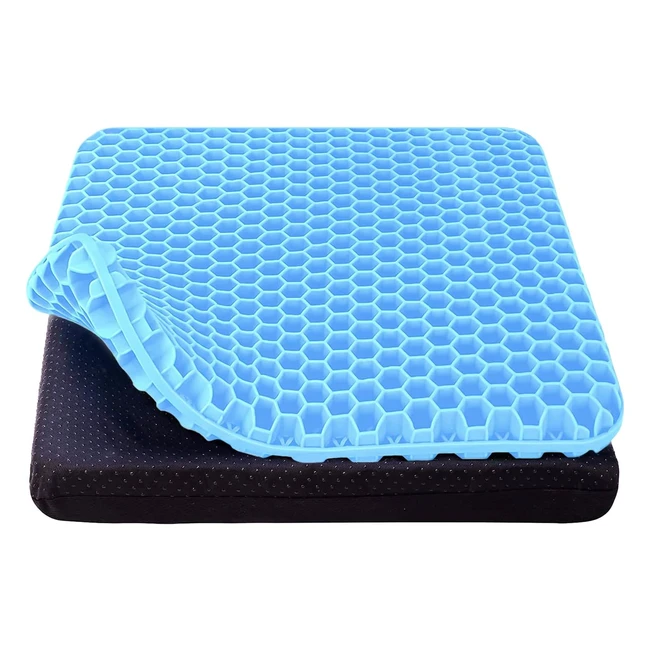 Cuscini per Sedia in Gel Antidecubito - Fresco e Traspirante - Allevia l'affaticamento dell'anca - Azurro